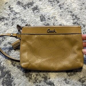 Coach Brown Leather Wristlet